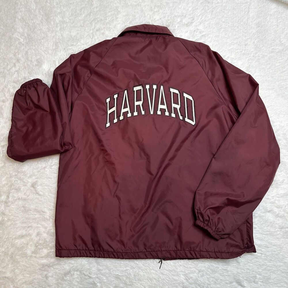 Vintage Champion Harvard SPELLOUT Coach Snap Button Jacket